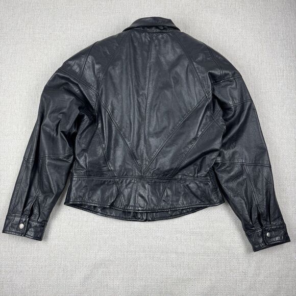 Vintage Wilson Leather Jacket Womens Large Black Thinsulate Removable Liner - Picture 2 of 16